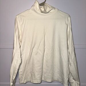 Cream Turtleneck Long Sleeve Top